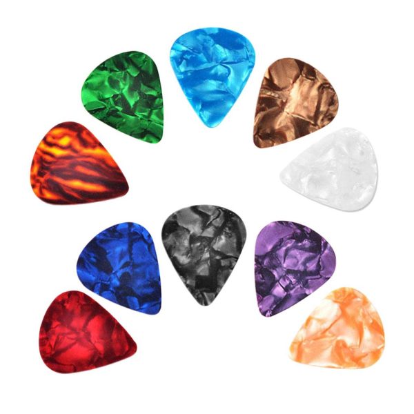 Maxbell 10pcs Plastic Guitar Bass Pick Plectrum Hearted Shape Instruments 0.96mm Cheap