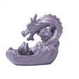 Maxbell Ceramic Backflow Incense Burner Home Decor Dragon Cones Holder Censer a Sale