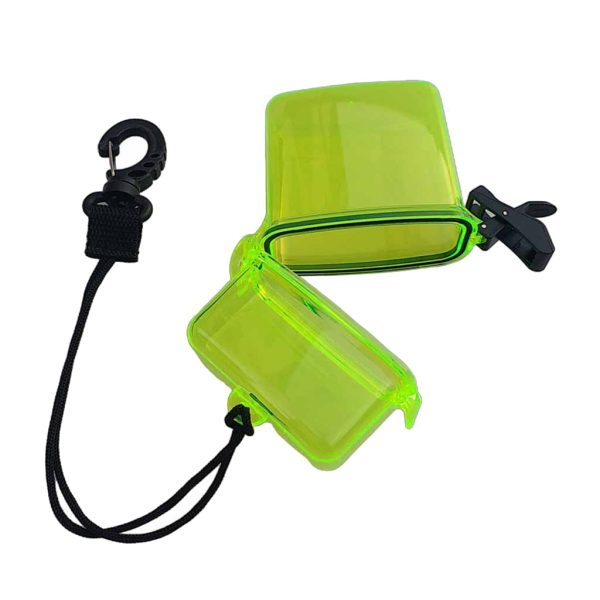 Maxbell Waterproof Dry Box Container Clip for Scuba Diving Surf Transparent Yellow on Sale