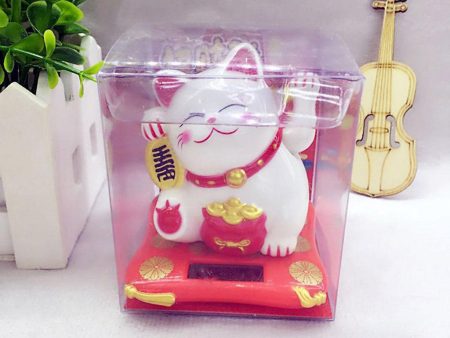 Maxbell Solar Power Maneki Neko Welcoming Lucky Cat For Home Car Hotel Decor White Hot on Sale